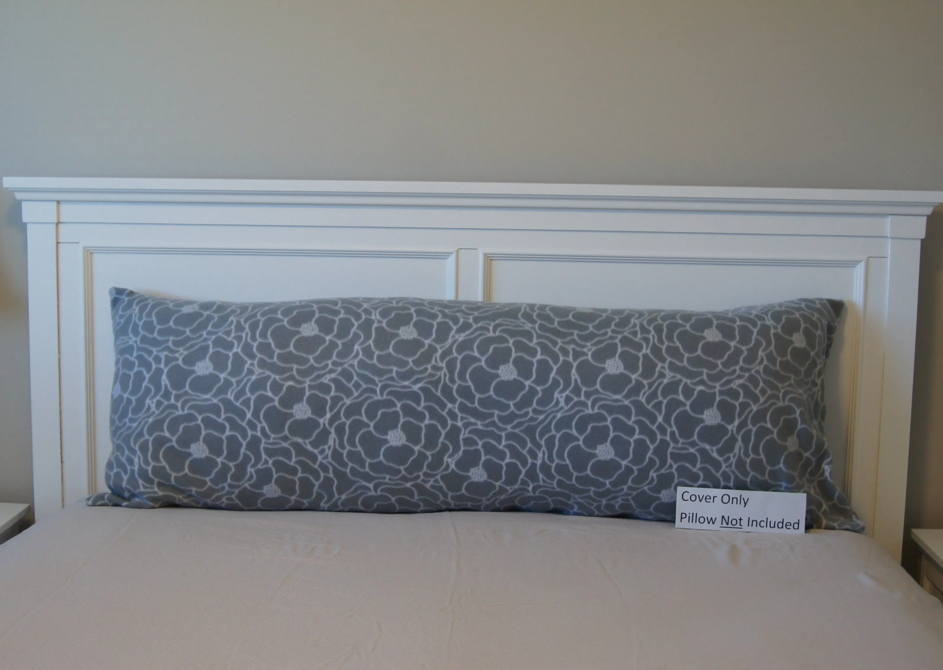 Pillows - Body Pillow Cover - Accent - Gray Floral