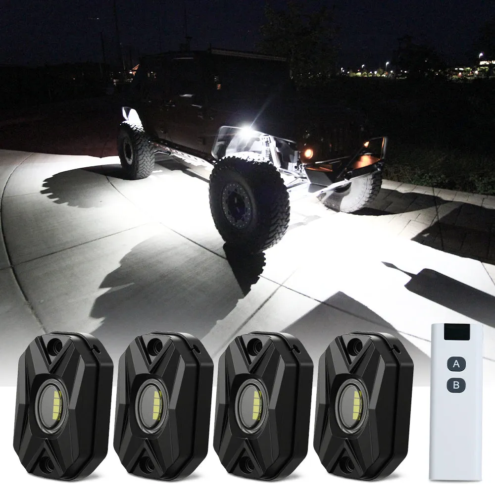 Rock Series | LED Rock Lights Kit White Light Flood Beam (4 Pods/8 Pods Set)
