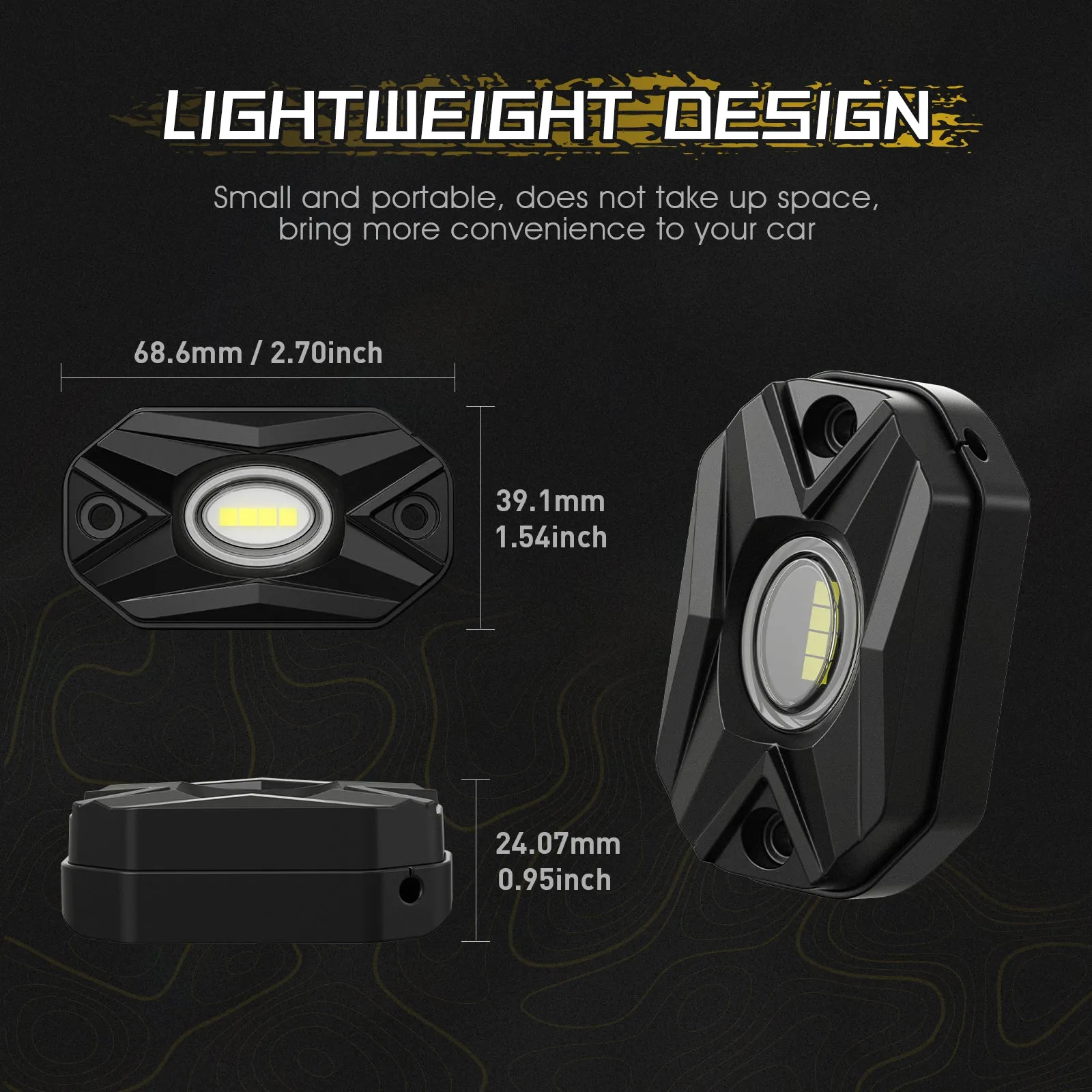 Rock Series | LED Rock Lights Kit White Light Flood Beam (4 Pods/8 Pods Set)