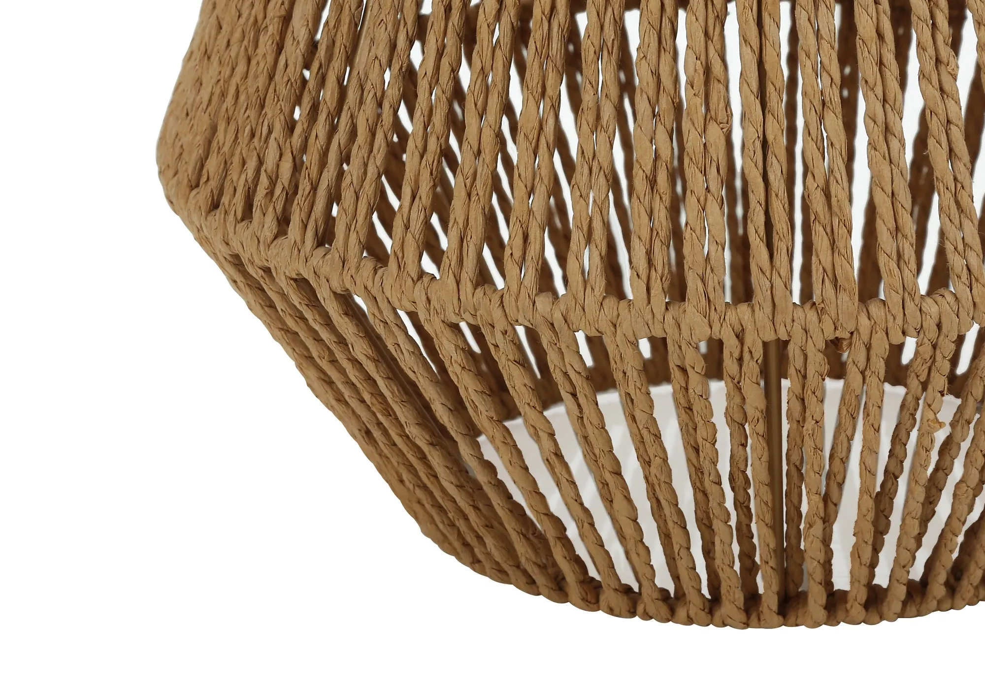 Rustic Glow: 22"H Table Lamp - Brown Rope & Beige Shade