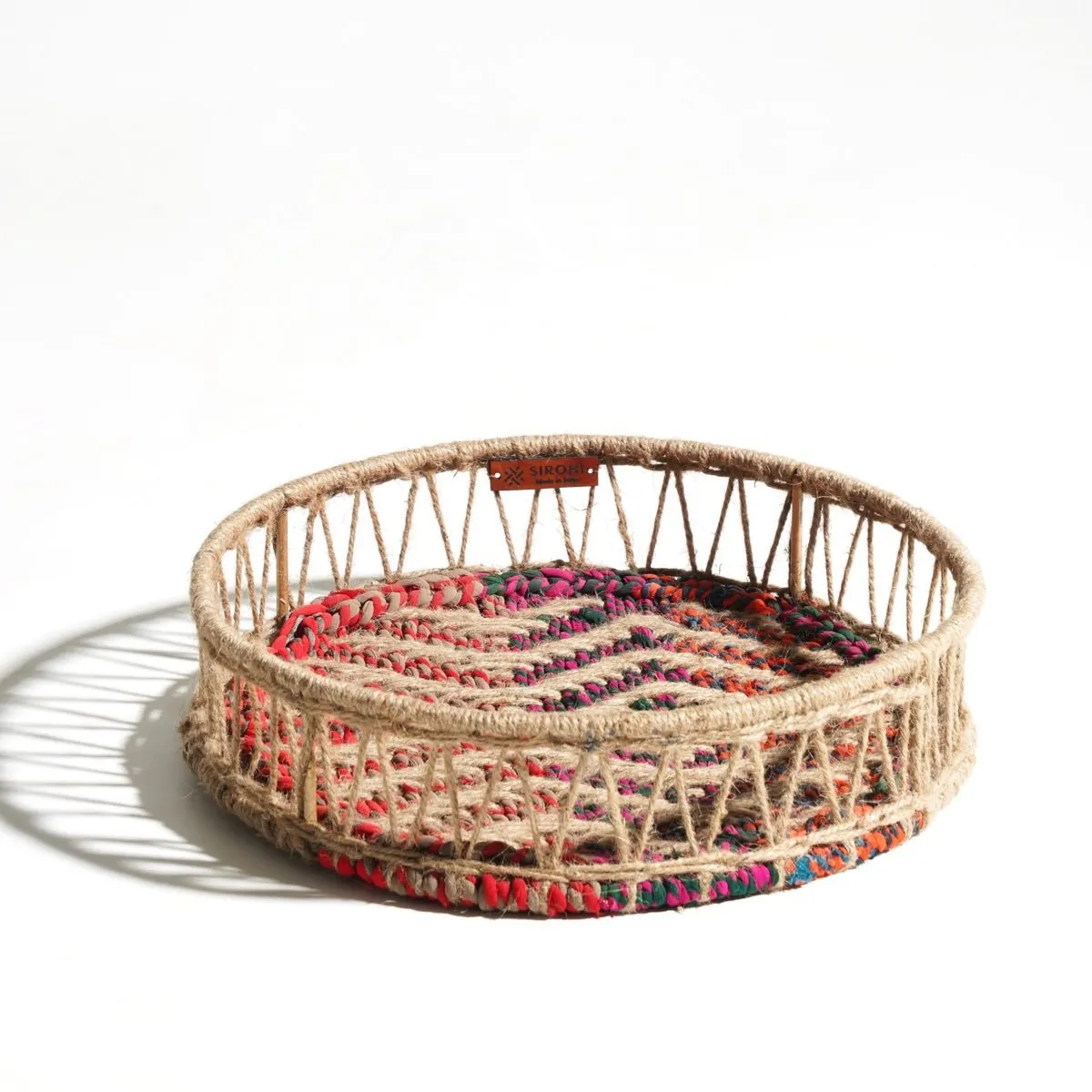 Spiral Upcycled Textile Round Tray