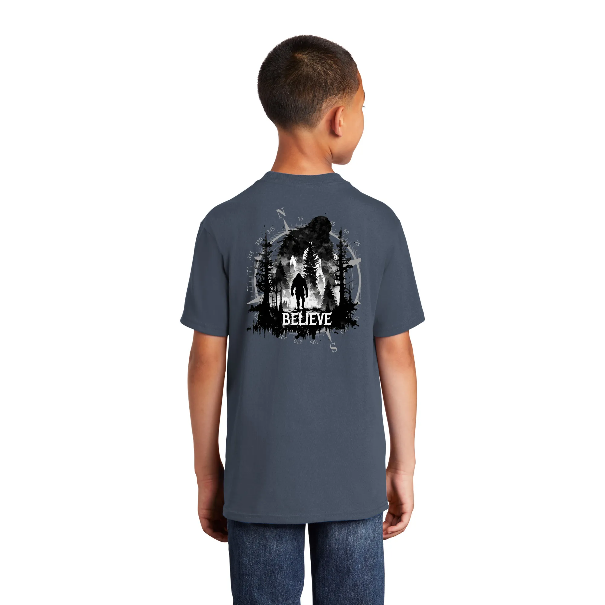 Youth Bigfoot Sasquatch Believe Super Soft Ring Spun 100% Cotton Midweight T-Shirt